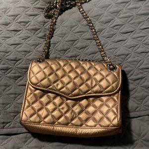 rebecca minkoff bronze quilted purse